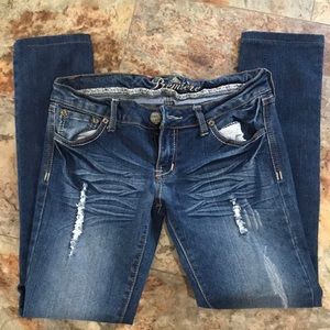Premiere distressed blue jeans